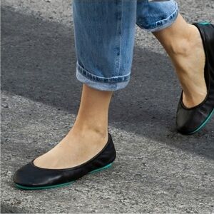 Tieks Matte Black Leather Ballet Flats Womens Size 7